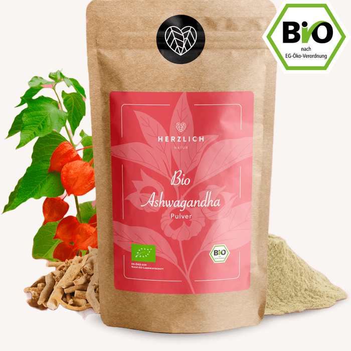 Bio Ashwagandha Pulver - Schlafbeeren von Herzlich Natur, ein hochwertiges und natürliches Superfood für die Gesundheit