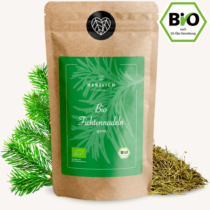 Bio Fichtennadeln Tee von Herzlich Natur, ein hochwertiger, natürlicher und gesunder Tee