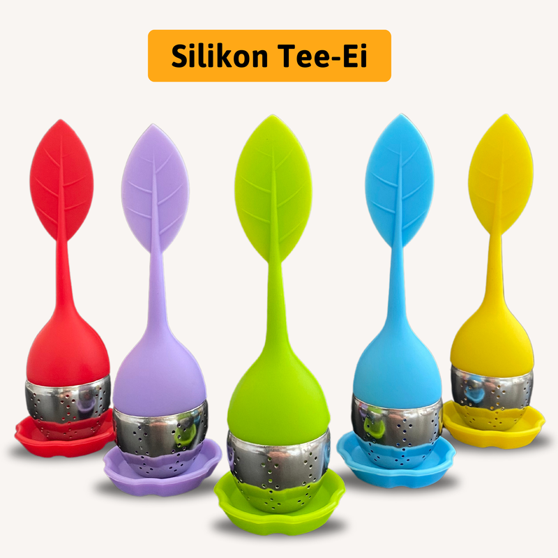 Tee Ei aus Silikon mit Edelstahl Sieb