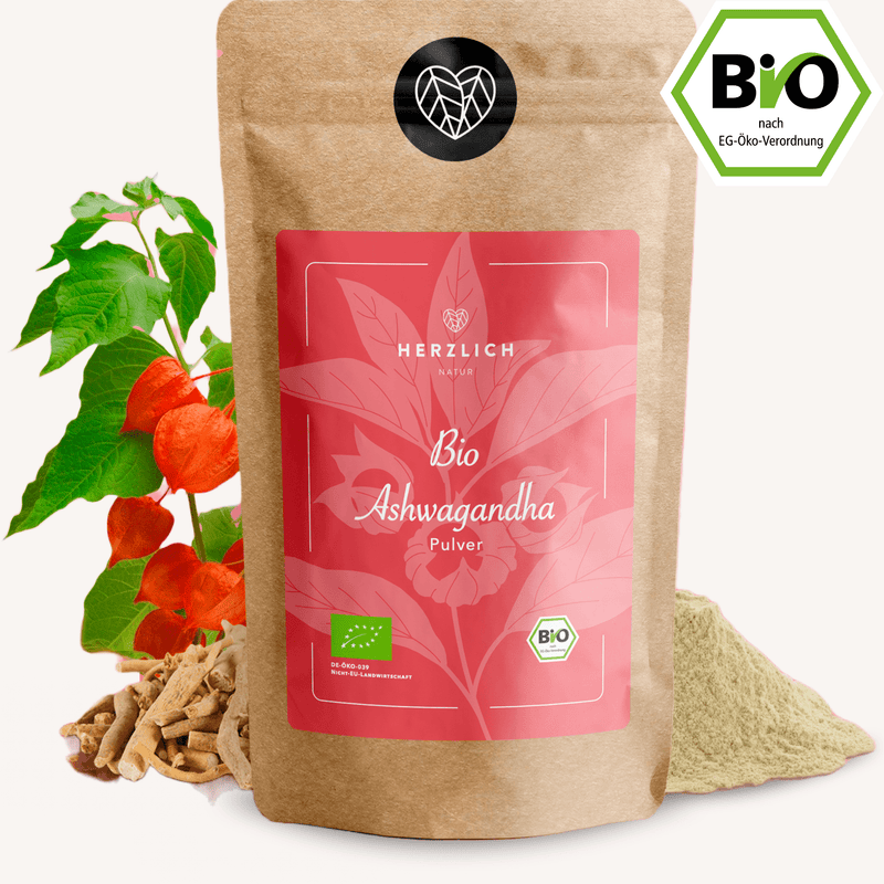 Bio Ashwagandha Pulver - Schlafbeeren von Herzlich Natur, ein hochwertiges und natürliches Superfood für die Gesundheit