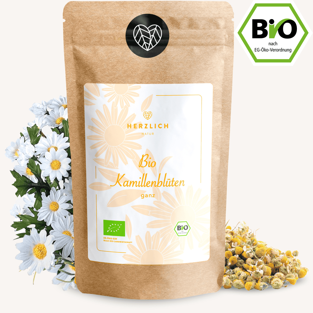Bio Kamillentee - getrocknete Kamillenblüten kaufen | HERZLICH NATUR — Herzlich Natur
